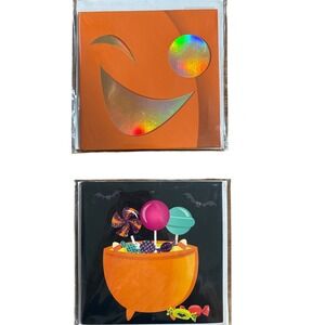 2 Treasures Halloween Pop Up Greeting Cards Pumpkin Candy Treats New‎ Sealed